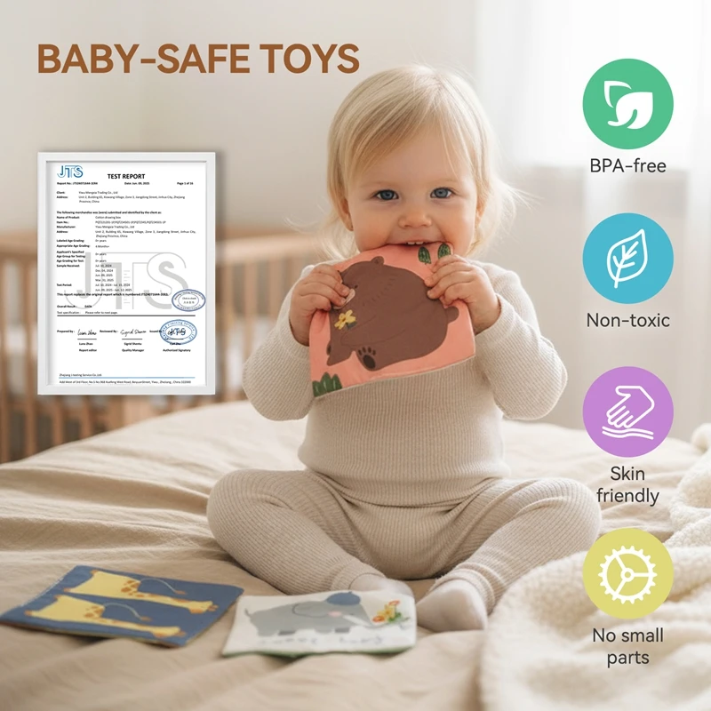 Baby Montessori Rattle Toy Cotton Animal Tissue Box Kid Finger Exercise Cloth Busy Box Toy Baby Educational Activity Sensory Toy