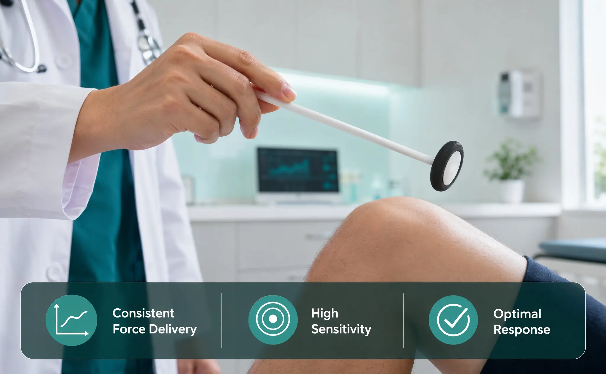 Round Reflex Hammer Plastic Neurological Examination Portable Diagnostic Tool Multifunctional Hospital Clinic Testing Device