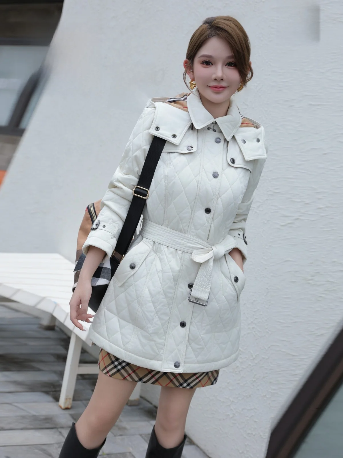 Novas senhoras briti sle algodão jaet acolchoado casual quente feito de comprimento médio manga longa casaco de algodão de inverno outerwear