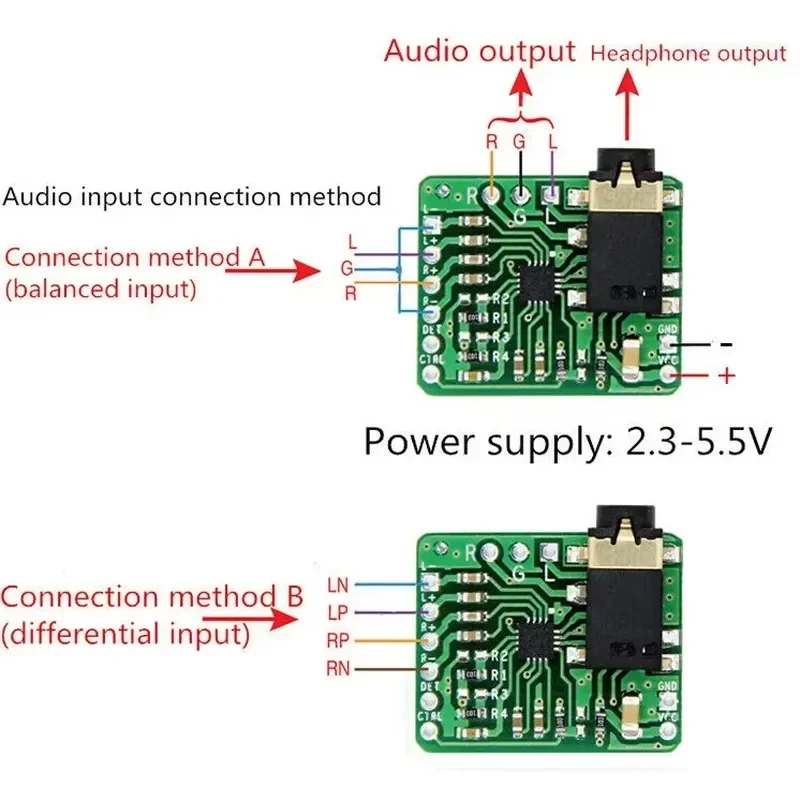 TPA6132 Differential-Balanced Stereo Headphone Amplifier Board HIFI AMP 2.3-5.5V NEW