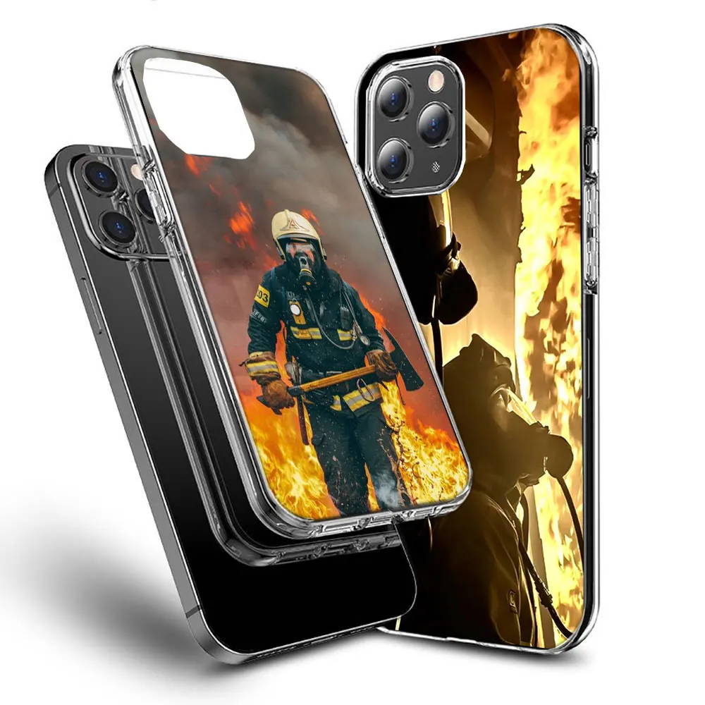 Firefighter Heroes Fireman Phone Case For Apple Iphone 15+ 14 Plus 16 Pro Max 12 13 Mini 11 Pro X XS Max XR Cover Shell Coque