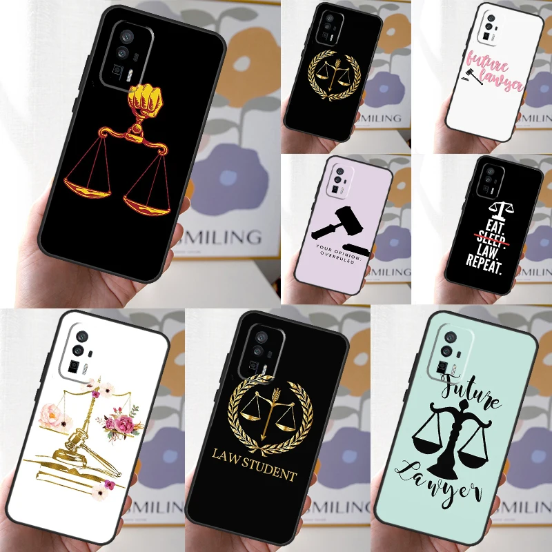 Lawyer Judge Pattern Art Case For POCO X6 Pro M6 X5 X3 M5s F3 F5 Xiaomi 14 Ultra 13 12 Lite 11T 12T 13T Pro Cover