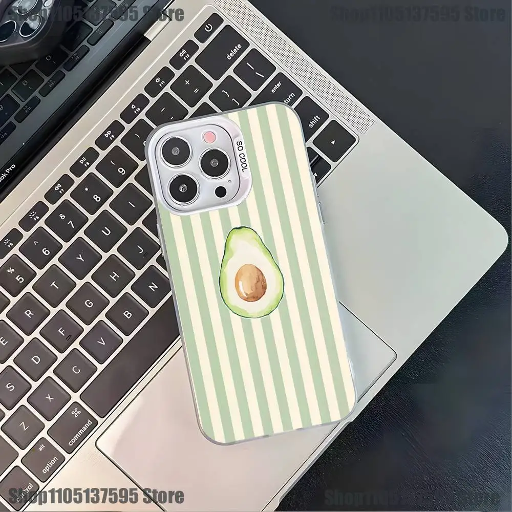 Casing HP Buah Musim Panas Segar Lemon Ceri Untuk iPhone 17,16,15,14,13,12,Pro,XS,Max,Plus,Mini,SE4,E Putih Matte Anti Benturan