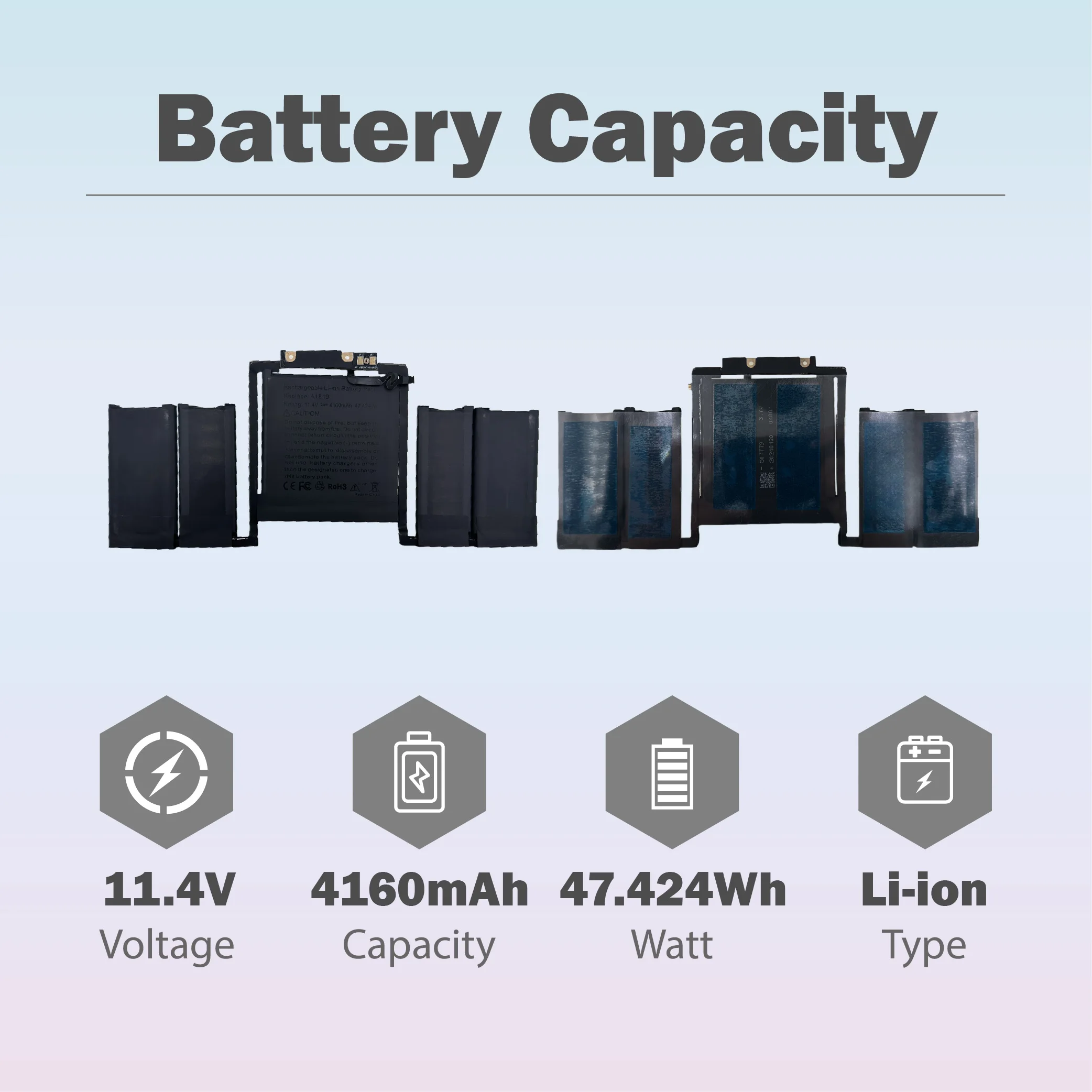 4160mAh A1819 100% Tested High Quality Replacement Laptop For MacBook Pro 13 A1706 Late 2016 Mid 2017 EMC 3071 EMC 3163