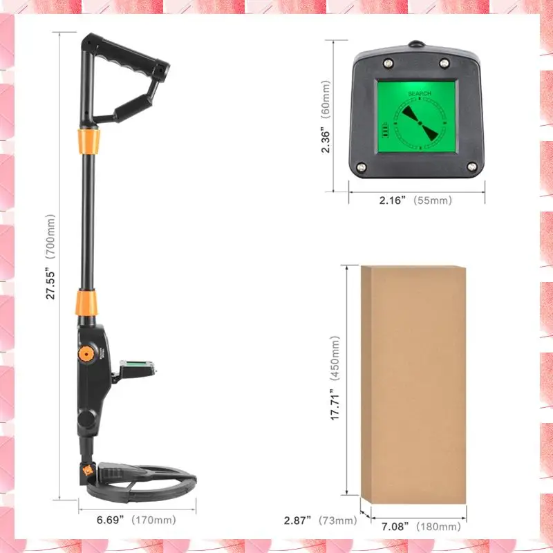 JAJA 1 Set Underground Metal Detector Gold Detector Treasure Hunter Detecting Pinpointer With Waterproof Search Coil MD1008A