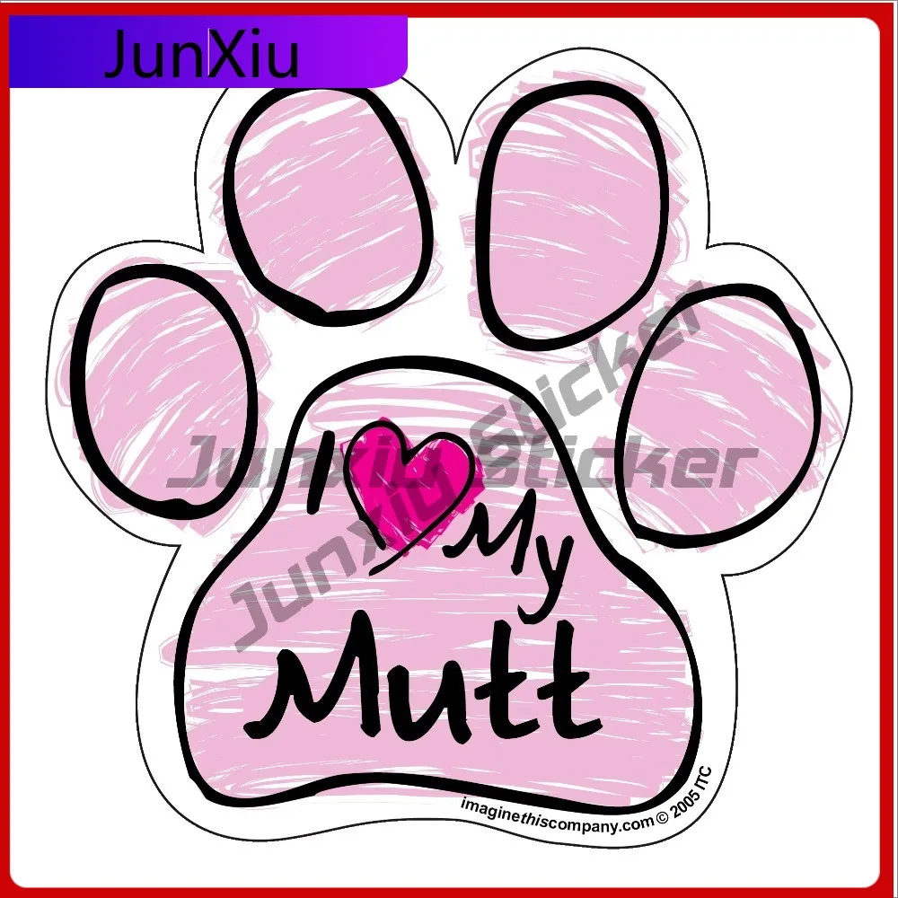 

Mutt Pink Scribble Paw Aesthetic Car Laptop Window Bumper Waterproof Vinyl Decal Gift Retro Cool Retro Trendy Funny Unique