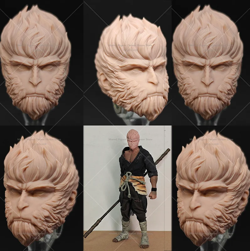 Bm23370 1/12 échelle blanc non panité tête sculpter le Mont le roi singe destin homme voyage vers l'ouest pour figurine d'action de 6 pouces