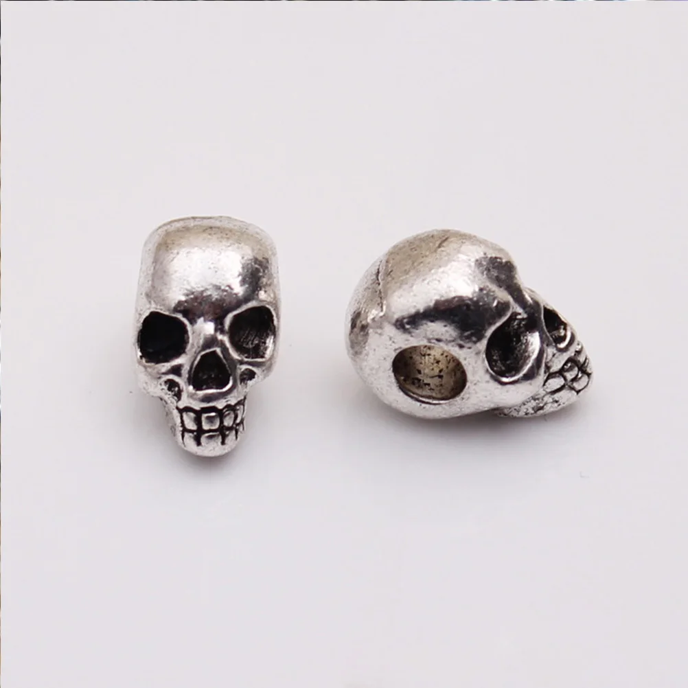 

50 Pcs Skull Beads Alloy Charms Pendant DIY Jewelry Making Supplies Craft Accessories Bracelet Necklace Earrings Decorations