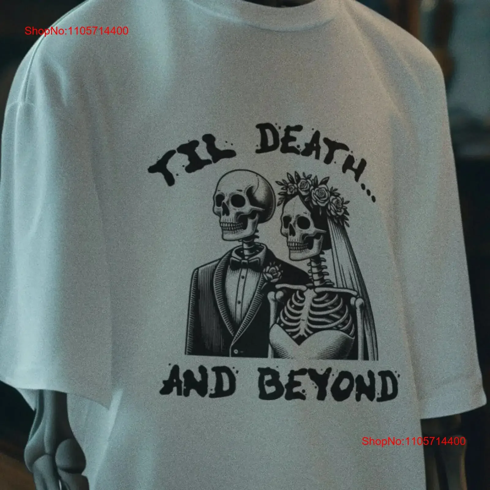 Till Death And Beyond Funny Halloween T shirt Couple October Unhinged Fall Lover vintage Washed designer clothes fashion