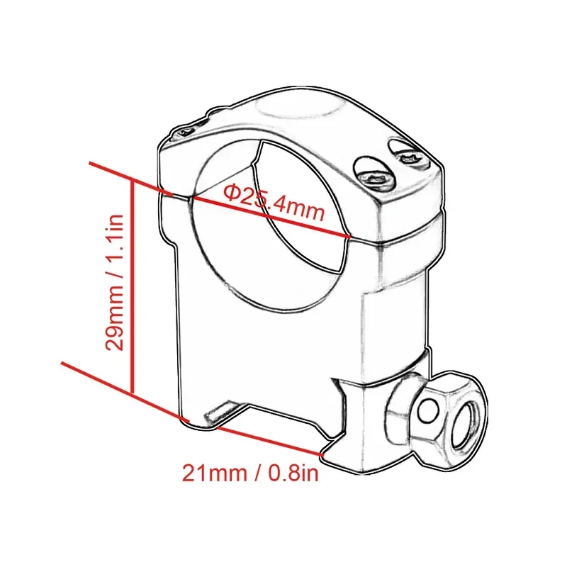 Vector Optics 25.4mm Hunting Rifle Scope Mounts for Dia 1in Tube Scopes Picatinny Weaver Rail Tactical Sight