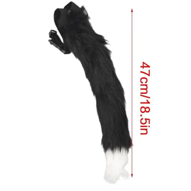 39BD ensemble costumes chats avec oreilles chats bandeau queue fourrure accessoires Costume chats d'halloween