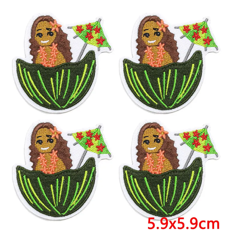 10Pcs Tropical Beach Embroidery Patches, Surfboard Flower Flip Flop Patch Iron On Patches for Clothing Backpack Jeans DIY Decor