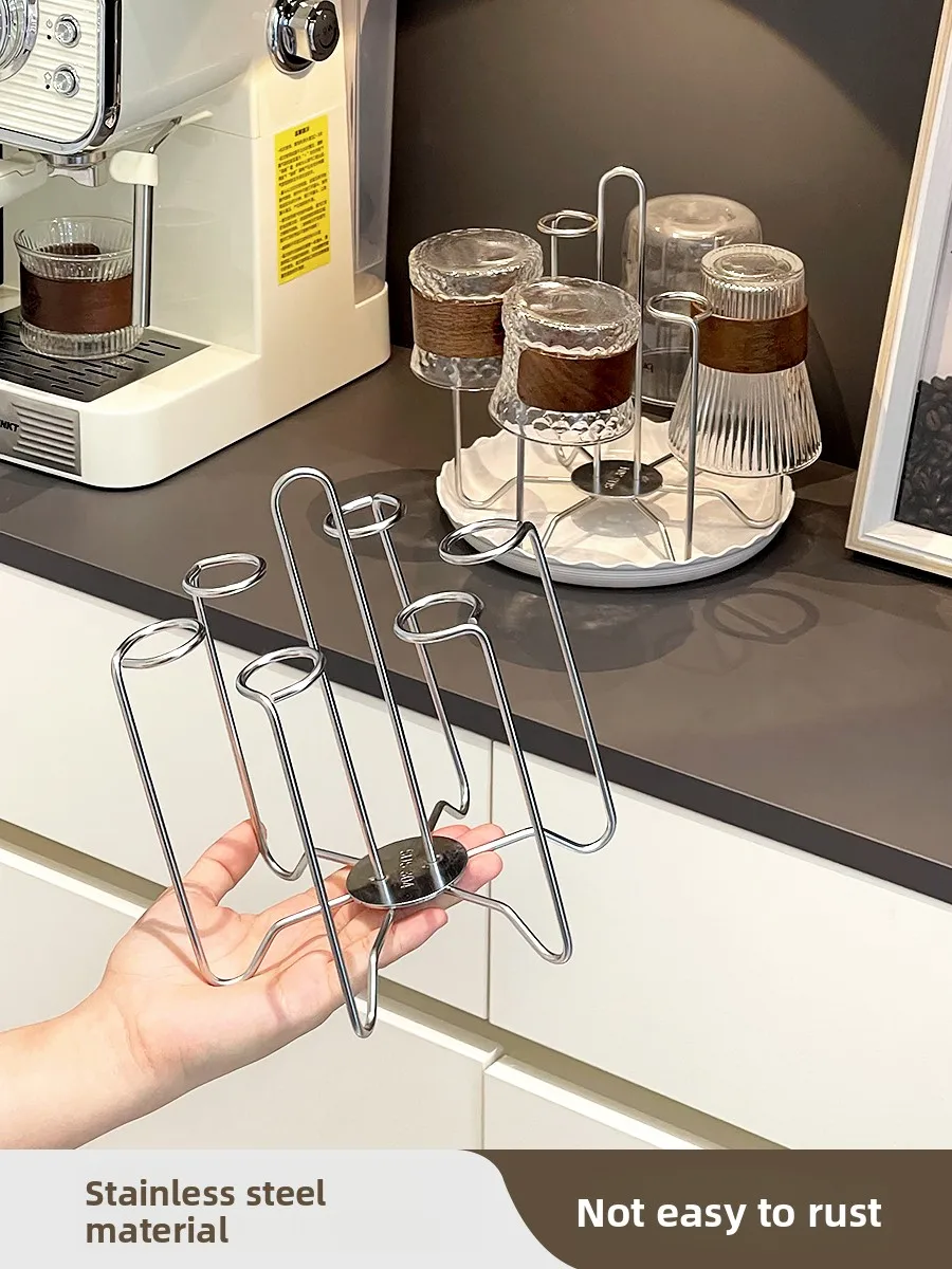 

Stainl Steel Cup Holder Bar Cart Coffee Corner Arrangement Upside down Drainage Cup Holder Cup Storage Ra Tabletop