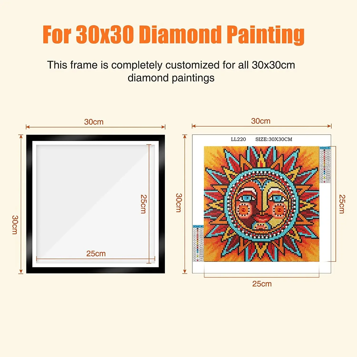 Magnetic Photo Frame for Diamond Painting, Art, Office, Display Accessories, 30x40cm