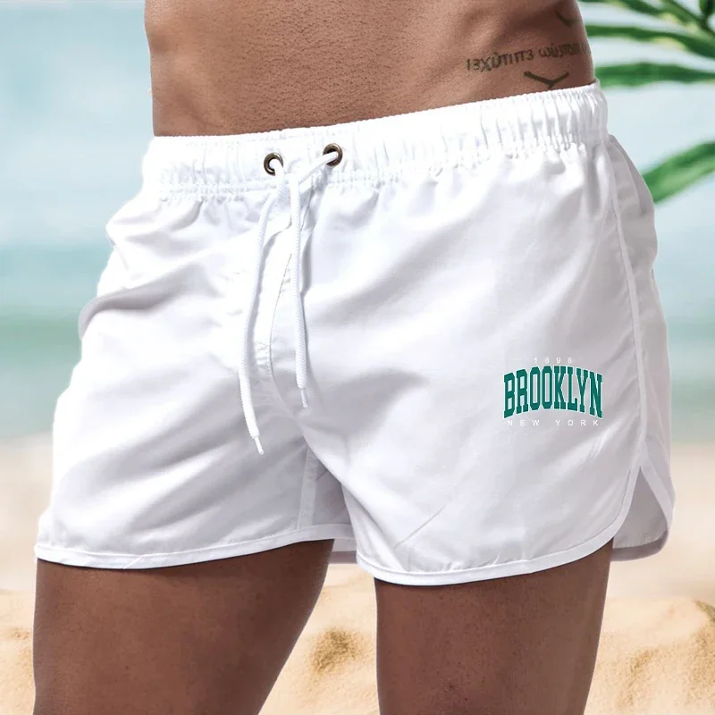 Men's Swim Shorts Quick Dry Breathable With Pockets Drawstring Bathing Suit Swim Trunks Board Shorts for Surfing Beach Summer