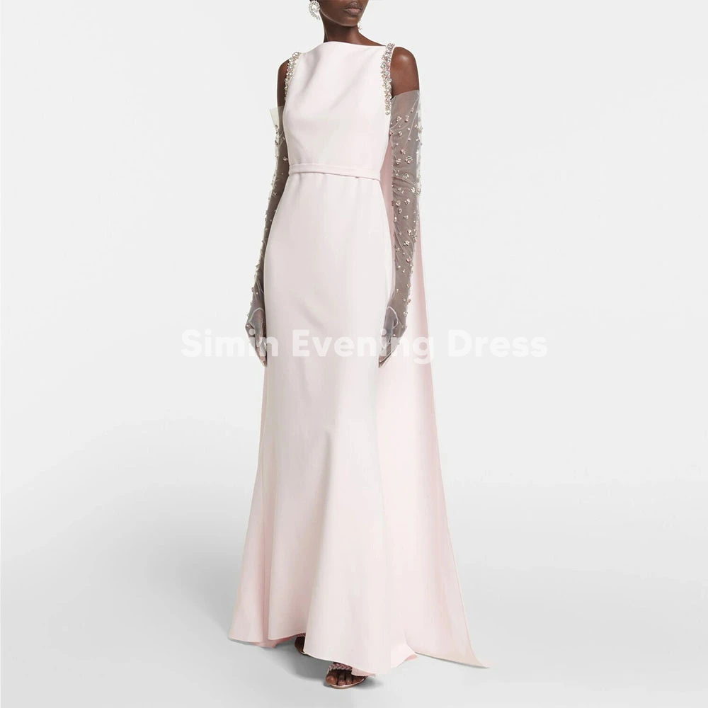 

Simin женские драпированные роскошные вечерние платья без рукавов по индивидуальному заказу с тюлевыми перчатками из бисера, элегантные платья длиной до пола 2025