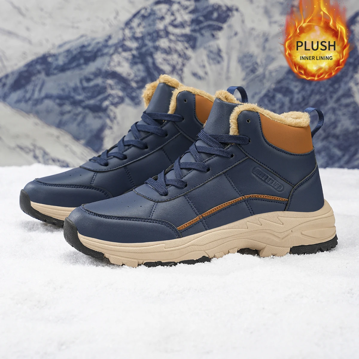 Herren-Sportschuhe in großen Größen mit Plüsch-Innenfutter, Outdoor-Wanderschuhe, bequeme, lässige, modische Trainingsschuhe für Paare – Detail 13