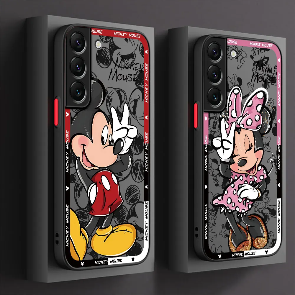 Disney Mickey Minnie Mouse cute Matte Cover Phone Case for Samsung Galaxy S23 FE S21 S23 Ultra S10 Plus S20 FE S9 S22 S24 Plus