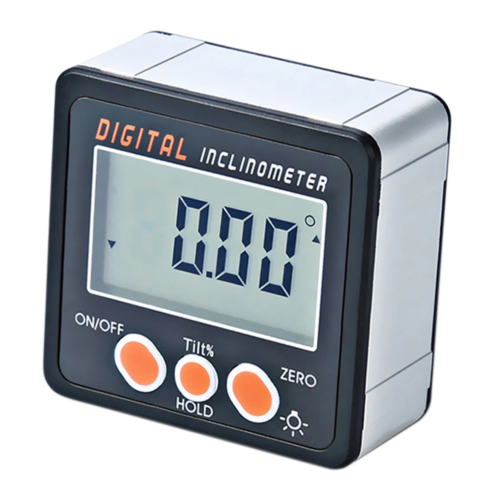 Digital Inclinometer 0-360° Electronic Protractor Aluminum Alloy Shell Digital Bevel Box Angle Gauge Meter with Magnets Base
