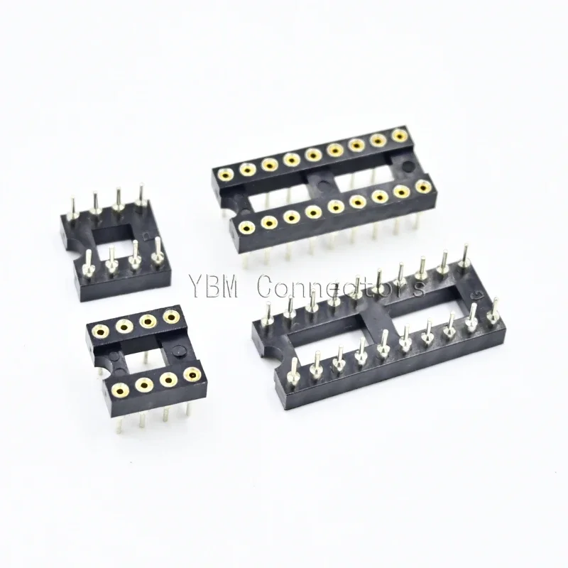 Conector de enchufe IC de agujero redondo, 10 piezas, circuito integrado, DIP8, DIP14, DIP16, DIP18, DIP20, DIP28, DIP40