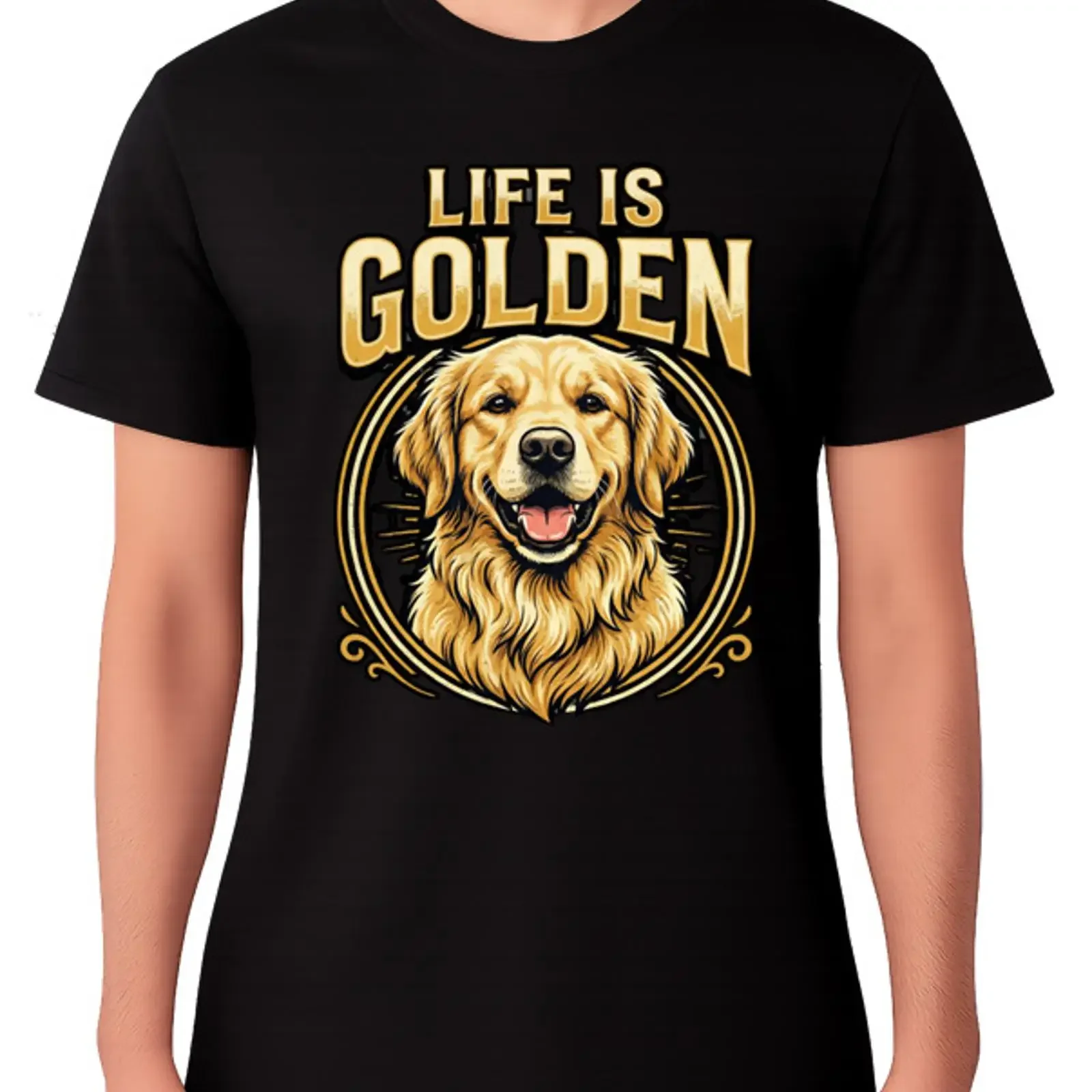 Life Is Golden T Shirt Retriever Dog Lover  vintage Washed Slightly fashion Top For Everyday Wear Unisex graphic streetwear