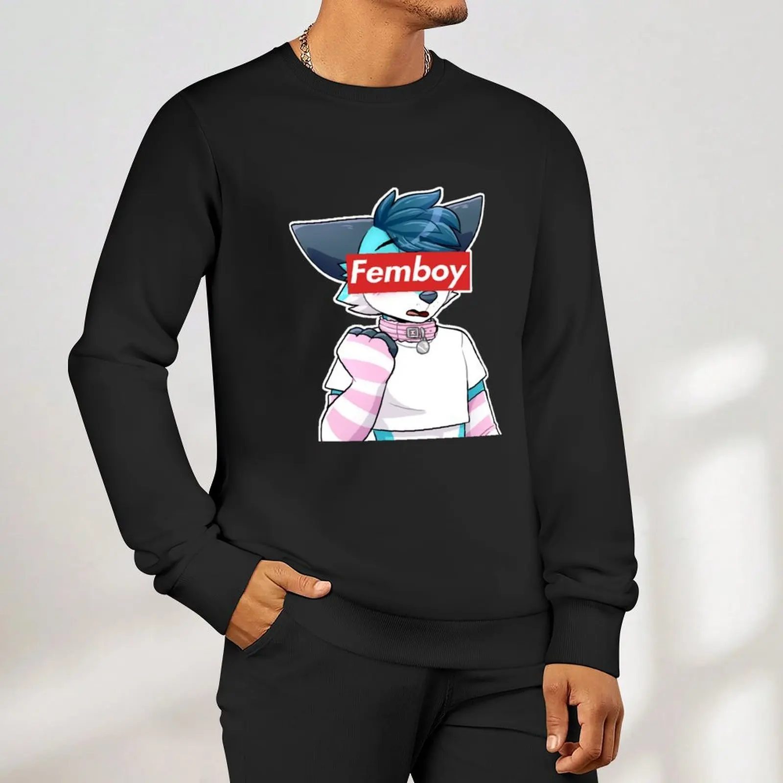 بلوفر Fleur Femboy ملابس كورية للرجال طقم قميص رياضي ملابس رجالي بلوزة بلوزات جديدة