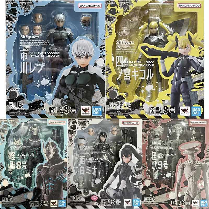 In Stock Original BANDAI S.H.Figuarts KAIJU No 8 9 ICHIKAWA RENO ASHIRO MINA KIKORU SHINOMIYA Collection Action Figure Toys Gift