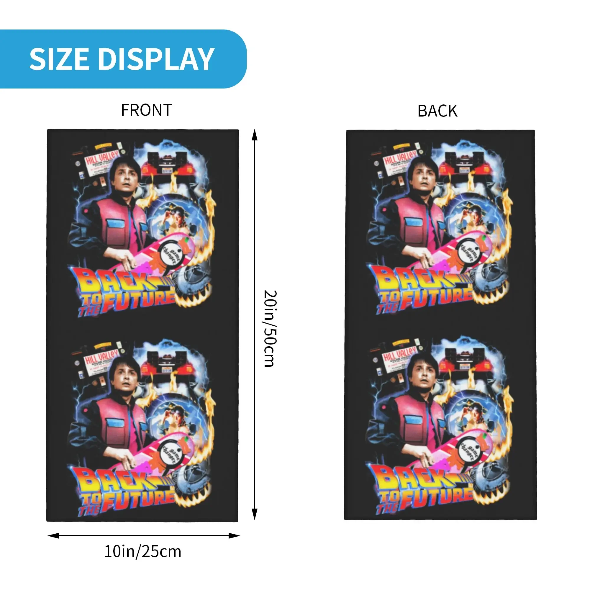 Movies Race Cars Back To The Future Bandana Neck Gaiter Hiking Cycling Men Women Wrap Scarf  Headband Warmer Face Scarf Cover