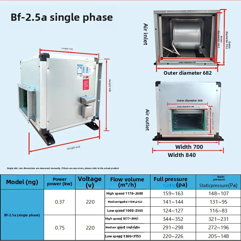 Silent Air Cabinet Box Typ Küche Rauchabzug Zentrifugalabluftventilator