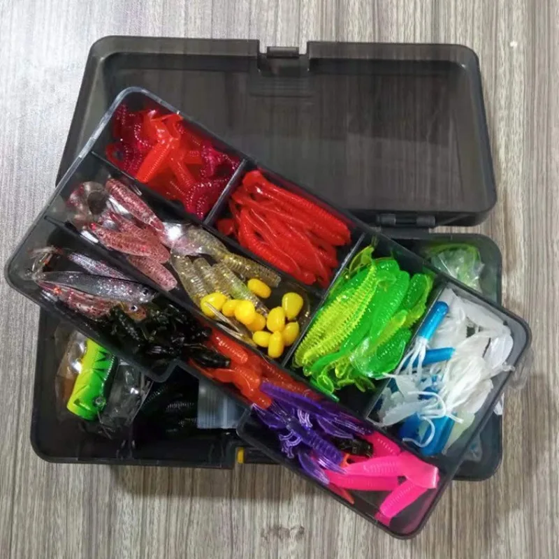 Luya-Köder, 439-teilig, mehrschichtiger Köder, harter Köder, Paillettenknopf, Fisch, Angelausrüstung, Kunstköder-Set