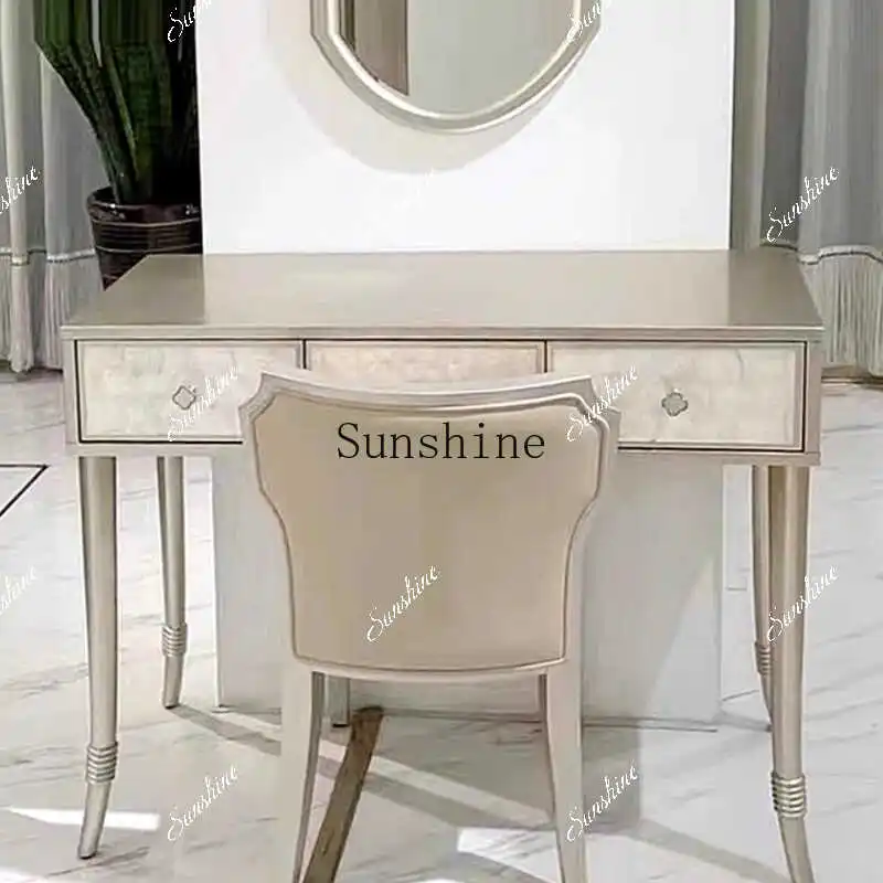 European light luxury shell dresser champagne bedroom bedside premium drawer table  FT