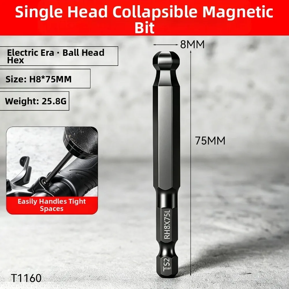 New Steel Ball End Hex Bit Ball End Single End Hex Screwdriver Bit Reduced Shank Wear Resistant Power Tool Accessories