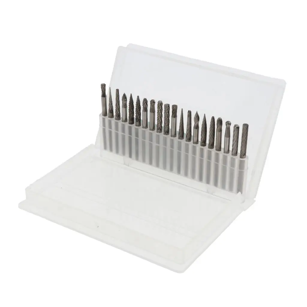 20 Stück Rotary Burr Carving File Rasp Drill Bit 1/8" Gravurwerkzeug