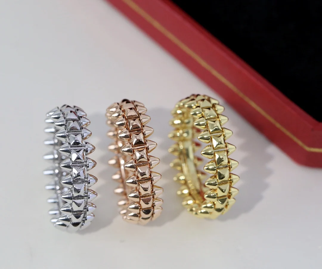 Promotion Hip-pop Famous Brand Luxury Jewelry For Women Men Marking Rivets Steam Punk Ring Clash Party Lozenge Geometric Rings