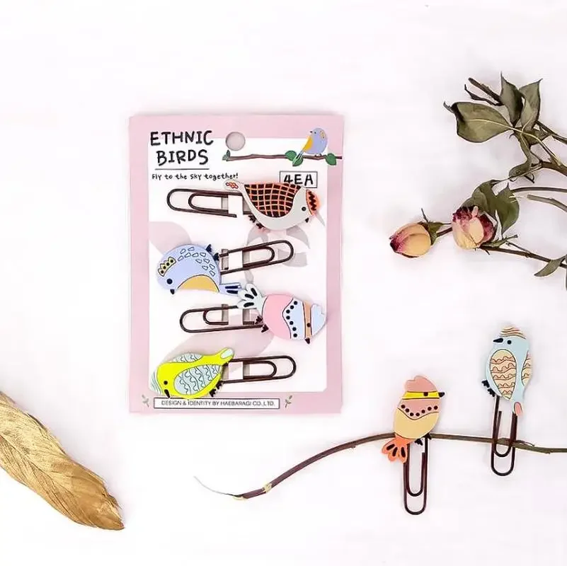 4 шт./упаковка, зажимы для бумаги из ПВХ