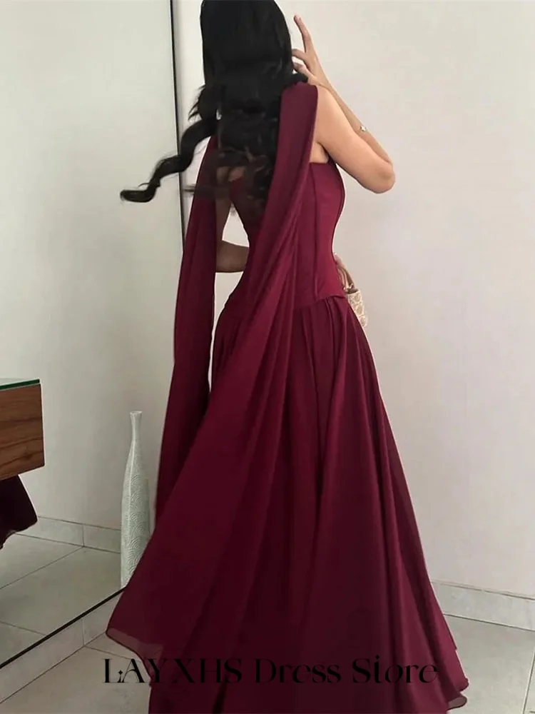 LAYXHS robes de soirée élégantes sans bretelles a-ligne plissée dubaï robes de bal de fête personnalisé فساتmavera