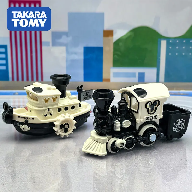 SEJ Exclusive Dream Tomica Disney Motors Sailor Mickey Birthday Edition Diecast Mini Steamship Toy Car Collectible Model