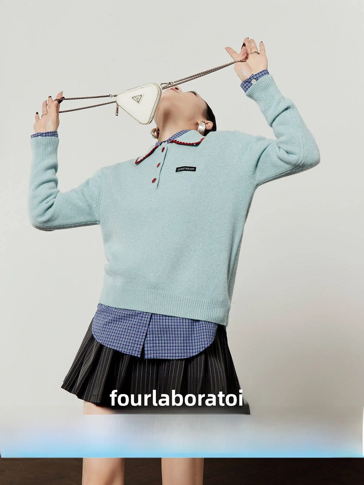 

Свободный комфортный синий вязаный свитер женский, новинка весны, повседневный, в стиле кэжуал, с отложным воротником, вязаный топ для поездок на работу