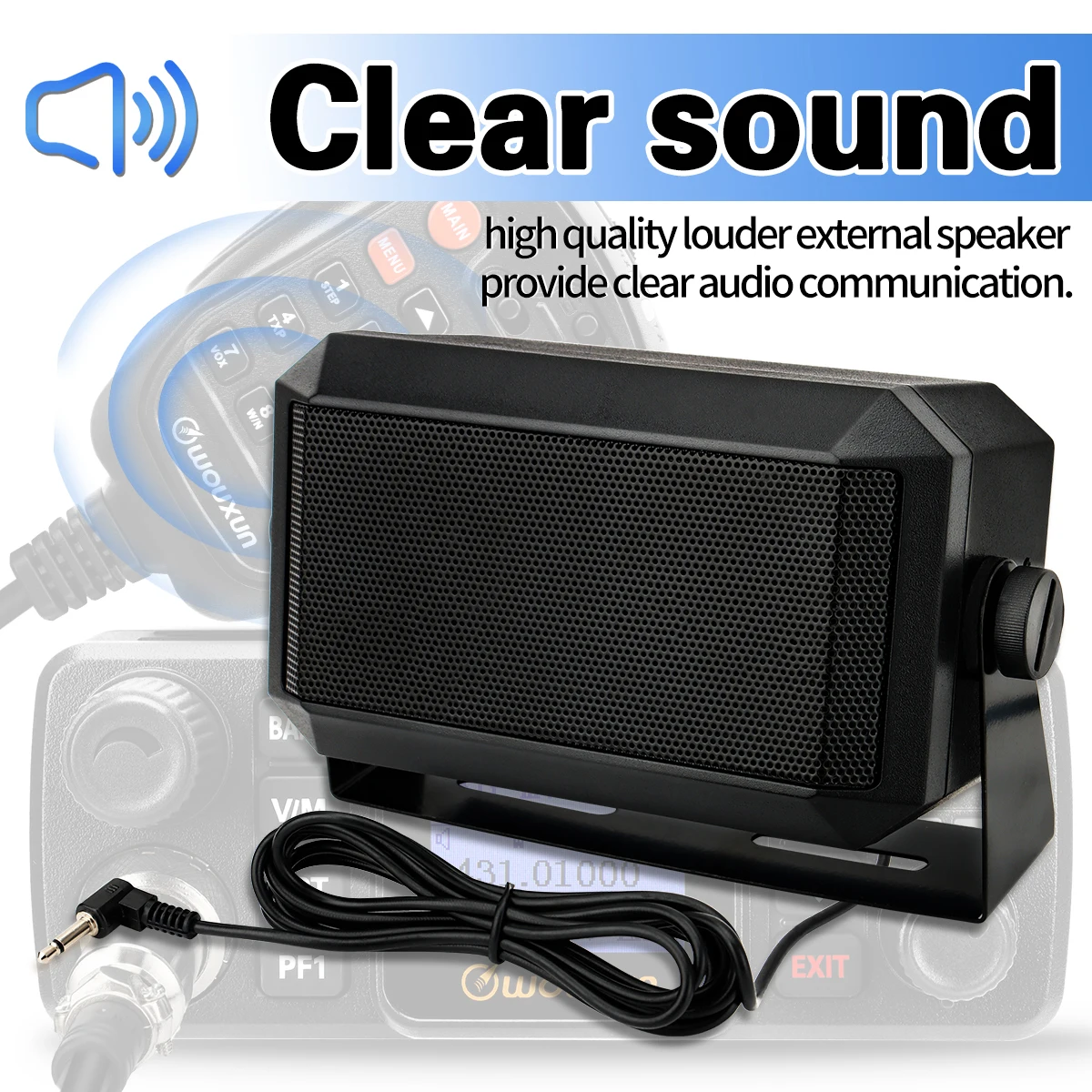 ABBREE KES-3 3.5mm Mobile Radio External Speaker Clear Sound For AR-2520 WOUXUN KG-M70 TYT MD 9600 TH 9800 CB Car Mobile Radio