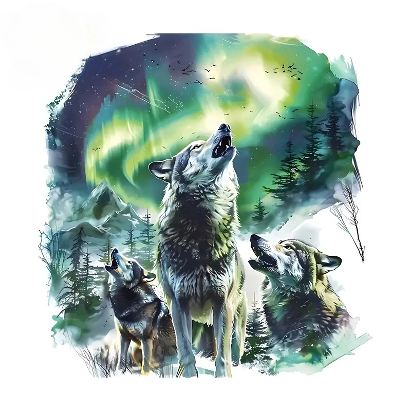 Pack Of Wolves Landscapes Car Sticker Creative Artistic Picture Waterproof Vinyl Decal For Car Exterior Accessories