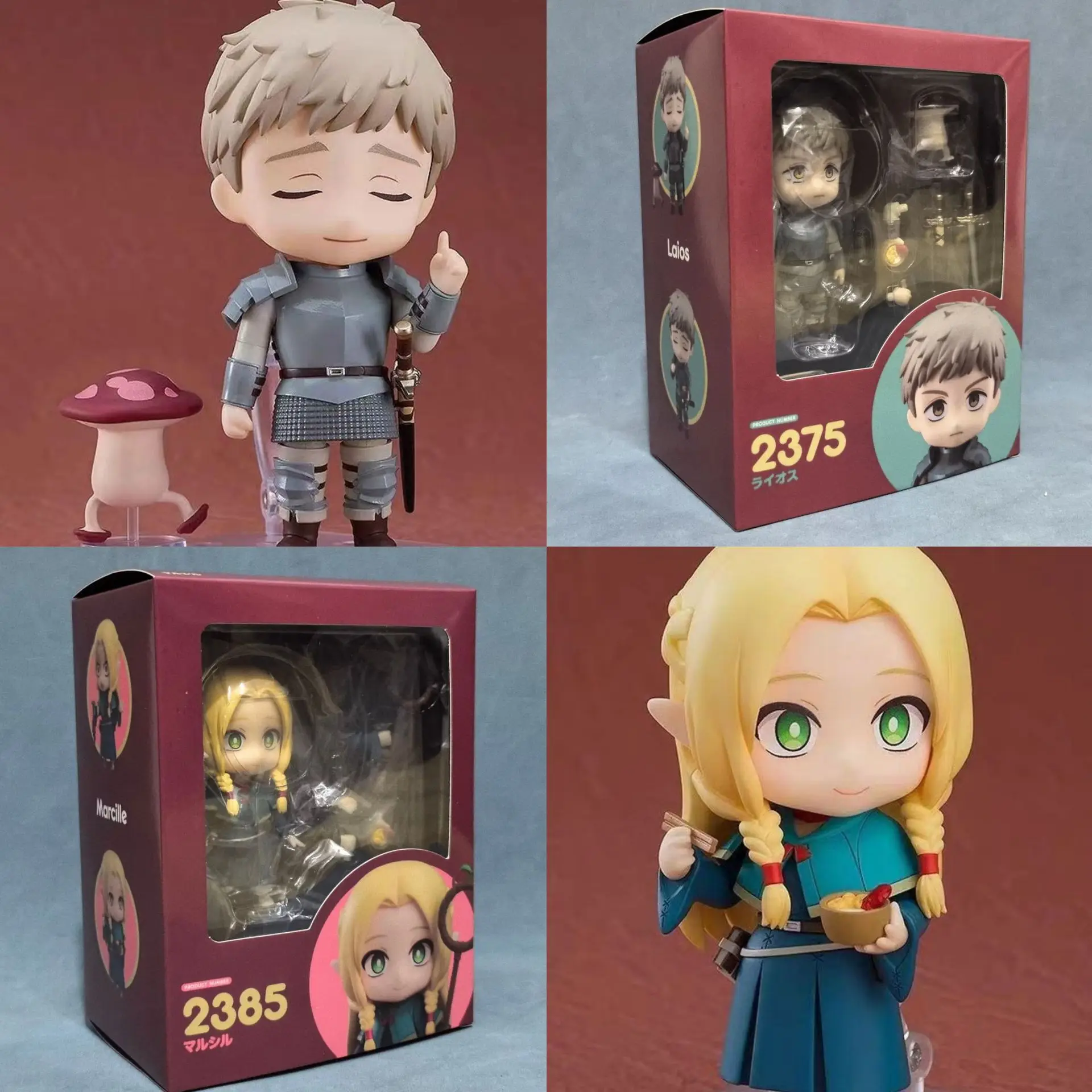 Dungeon Meshi Laios 2375 Marcille 2385 Swapable Face Movable Action Figure Boxed Collectible Anime Desktop Decoration