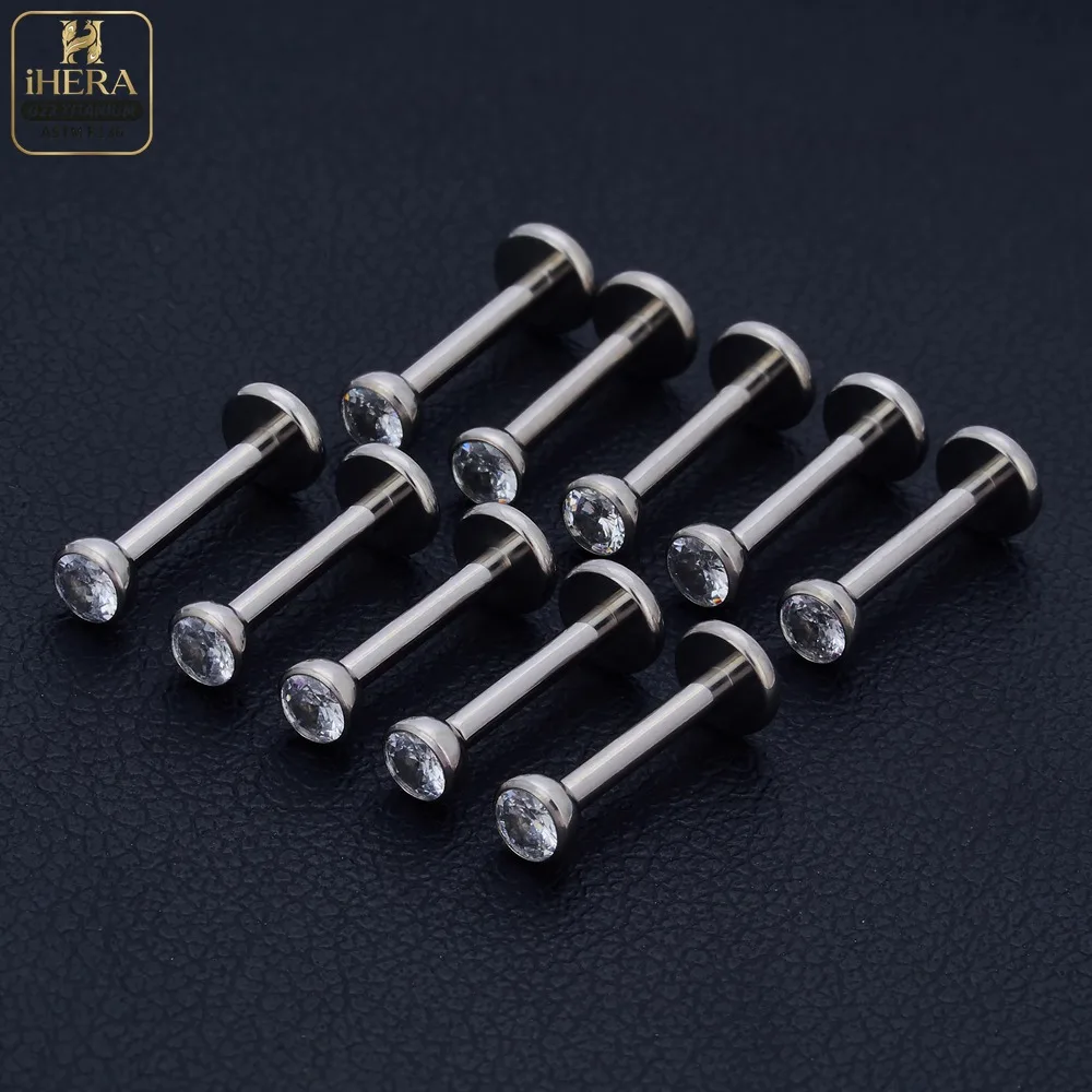 5/50 Stück G23 Titan Piercing Labret Lippenstecker 16G Innengewinde Ohrstecker Nasenstecker Tragus Knorpel Helix Daith Körperpiercing – Detail 19