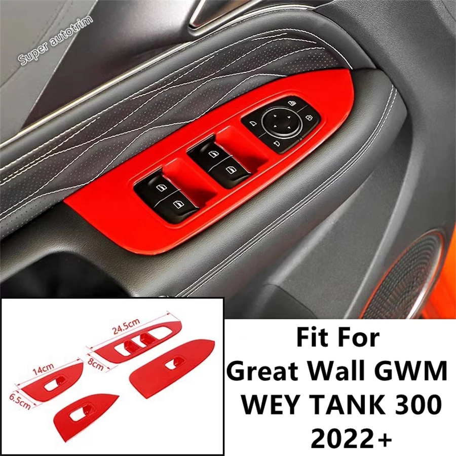 

Car Inner Door Armrest Window Lift Control Switch Panel Frame Cover Trim Accessories For Great Wall GWM WEY TANK 300 2022 2023