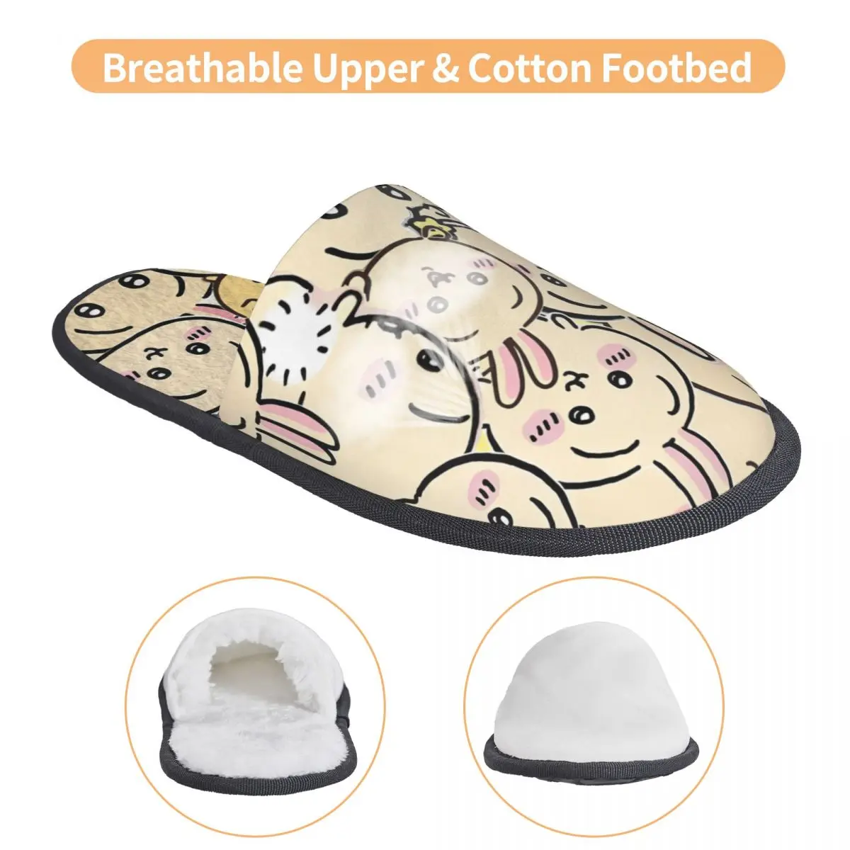 Benutzerdefinierte U-Usagies klassische weiche Memory-Schaum-Hausschuhe für Damen, Manga, gemütlich, warm, rutschfest