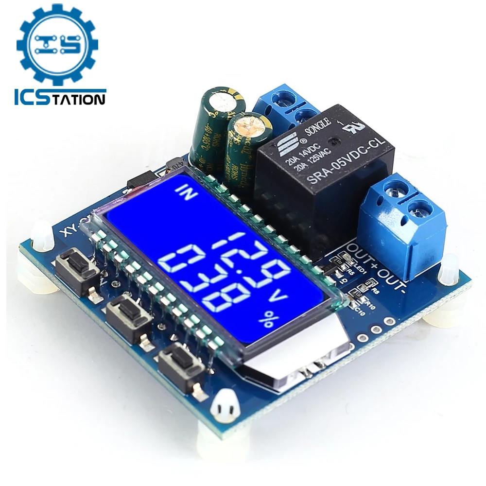 Battery Charge Controller Battery Protection Board DC 6V-60V HD LCD Display Lithium Lead-acid Battery Charging Control Board