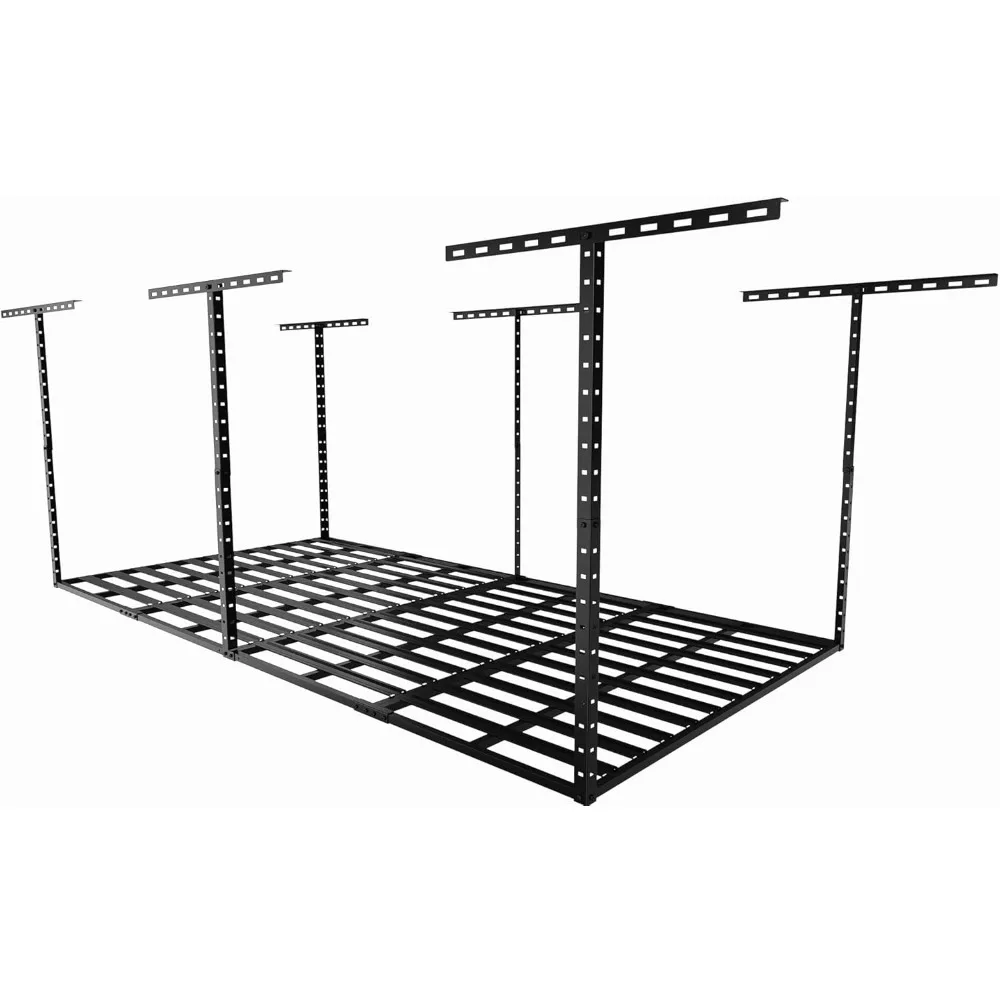 Organizzazione per rack di stoccaggio per garage sopraelevato, rack di stoccaggio regolabili montati a soffitto, capacità di peso di 800 libbre