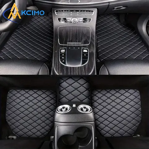 Universal 5Pcs Car Floor Mats PU Leather Waterproof Dust-Proof Auto Carpet Protector Pads Fashion Car Interior Accessories