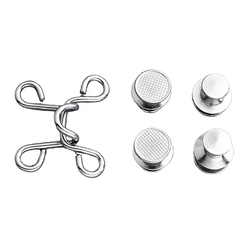 Adjustable Waist Buckles Extender Set Metal Nail Free Jeans Button Kit for Pants Skirts Men Women