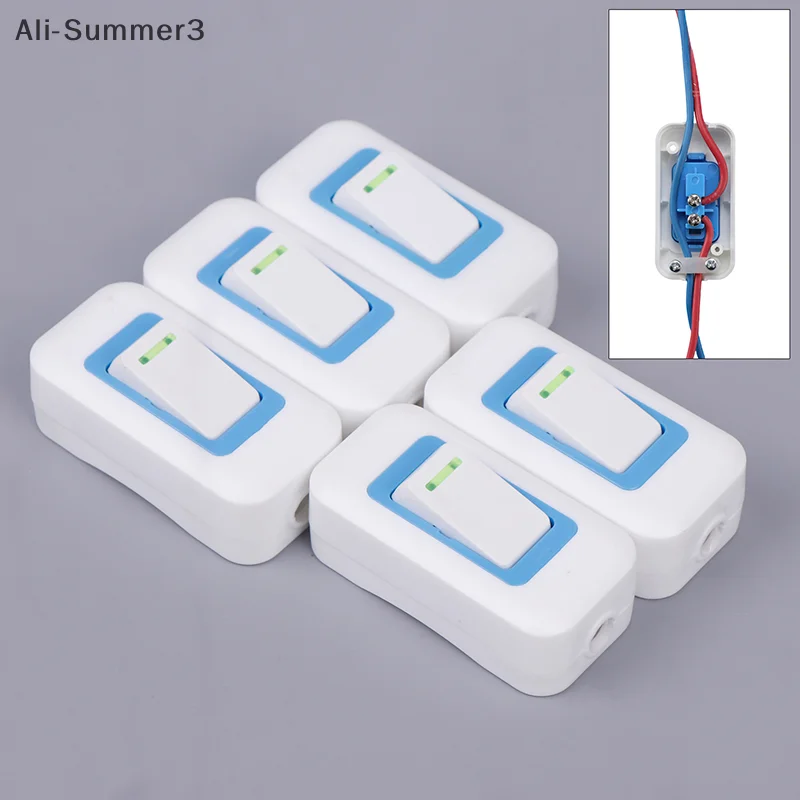 1/5PCS Small Rocker Button Wiring Switch White Hand Pinch Bedside Small Appliance Push Button Boat Shape Switch