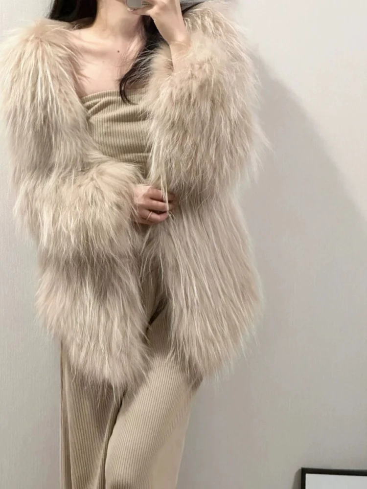 الفرنسية أنيقة بلون فو الفراء معطف فوقي أنيق نوبل رائعة لطيف يؤرخ التنقل مريحة لينة الشتاء سترة دافئة